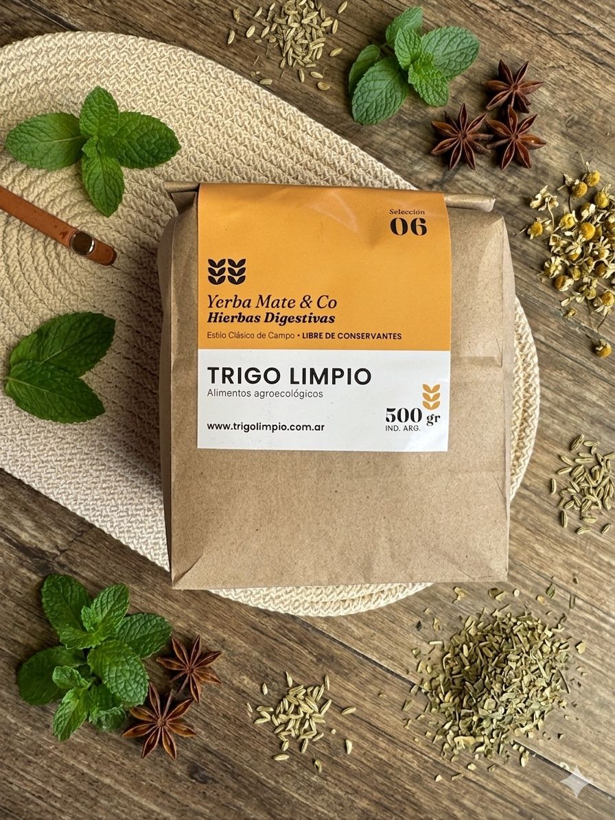 Bolsa de yerba mate Trigo Limpio, Selección 06: Hierbas Digestivas